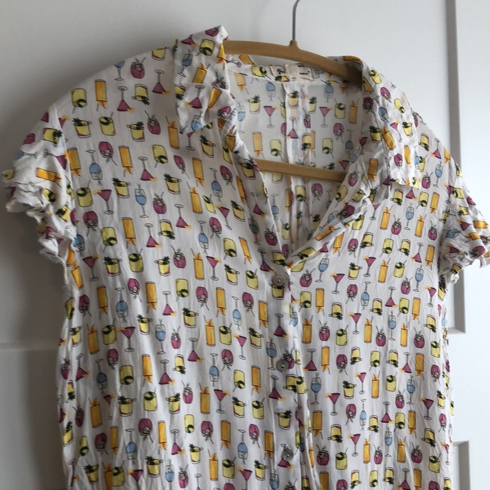 Cocktail Button Up Shirt. Size L - Picture 2 of 4